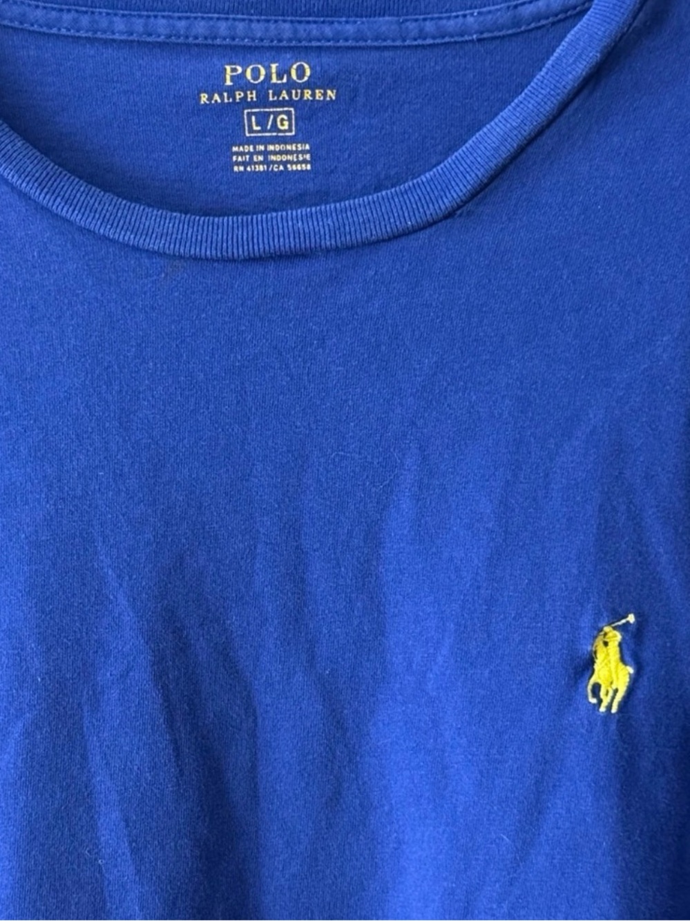 Polo Ralph Lauren Royal Blue Crewneck Tee | Oversized Unisex | Women’s / Men’s L - Picture 4 of 4
